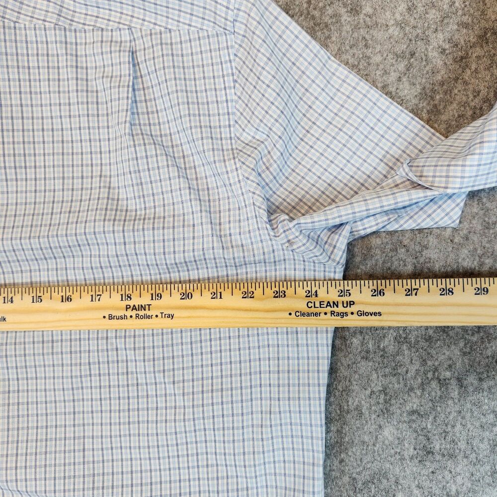 Charles Tyrwhitt Dress Shirt Men 17/36 Blue Plaid‎ Slim Non Iron Work Business - Picture 10 of 10